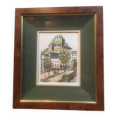 Château de Frontenac framed, Quebec Lithograph