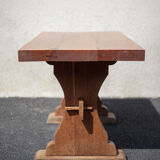 Monastery table, wooden table and its bench, rectangular table, side table, chalet, farmhouse