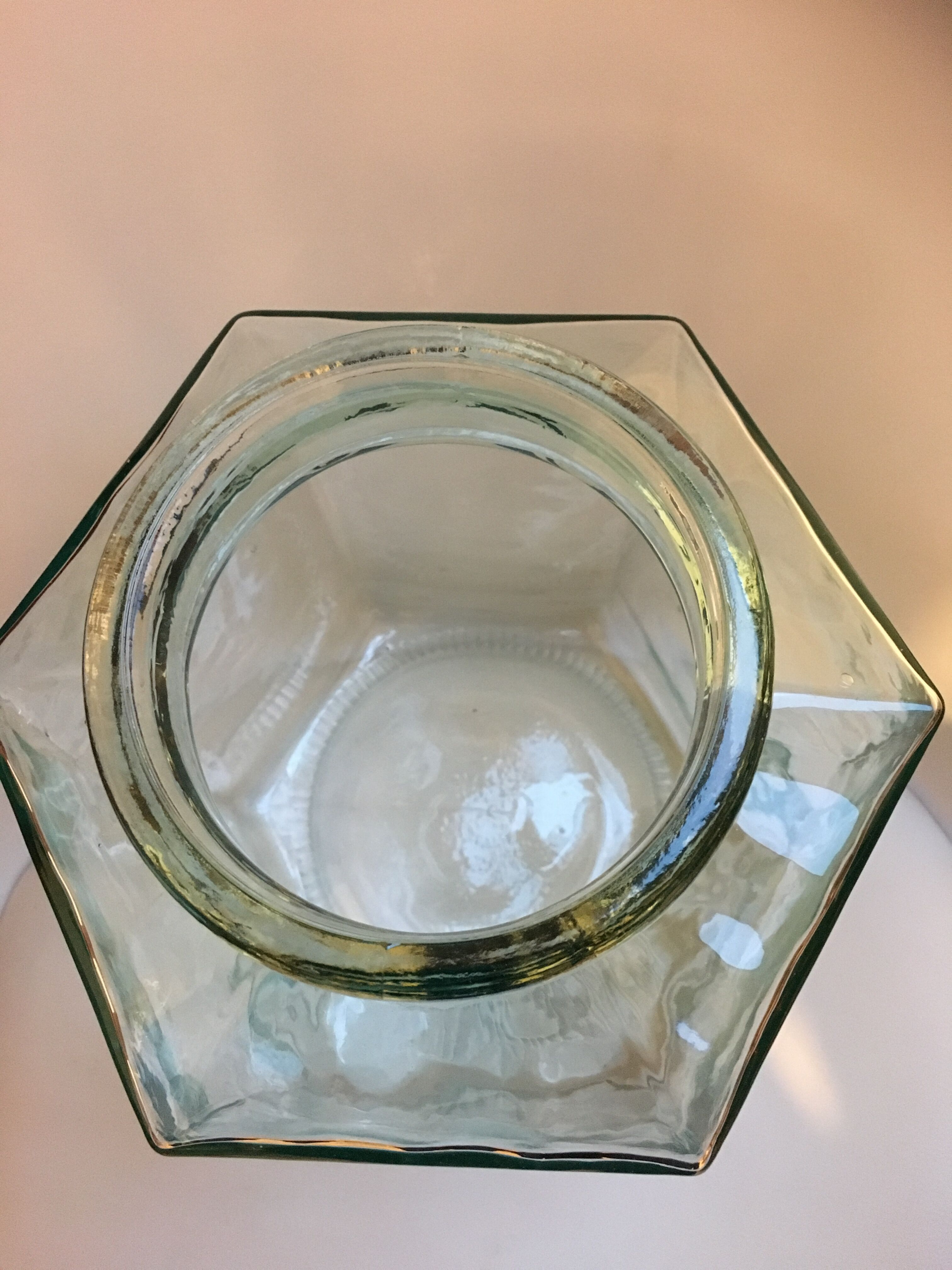 Former large hexagonal glass jar