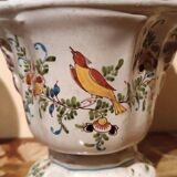 Pair of decorated earthenware vases, 18th century, France