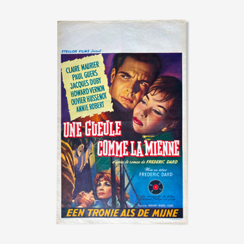 Affiche cinéma originale "Une gueule comme la mienne" Frederic Dard 36x55cm 1960