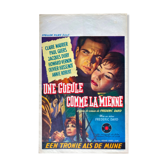 Affiche cinéma originale "Une gueule comme la mienne" Frederic Dard 36x55cm 1960