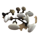 ensemble poignées de porte porcelaine et laiton