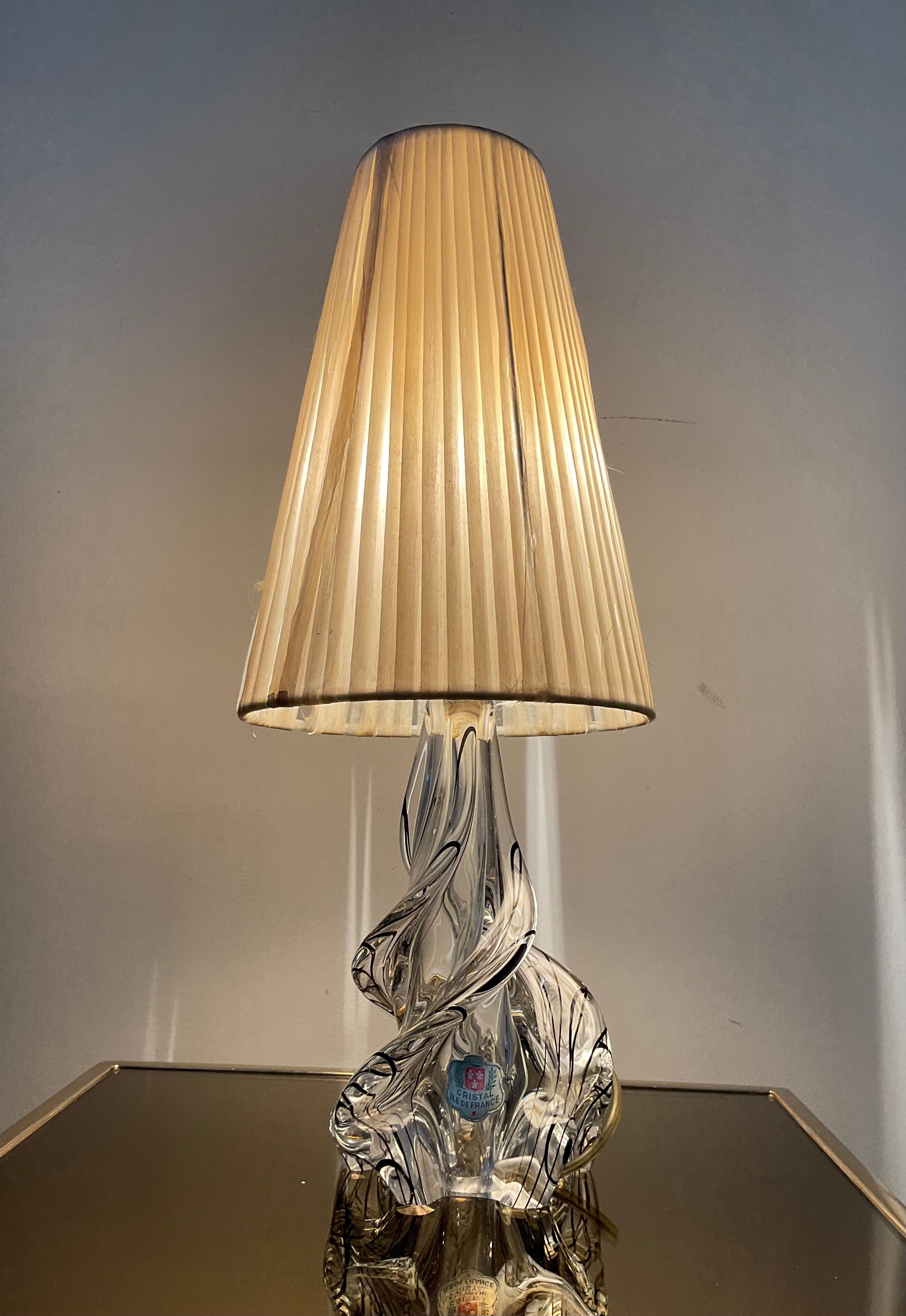 Vintage crystal lamp France 60s-70s