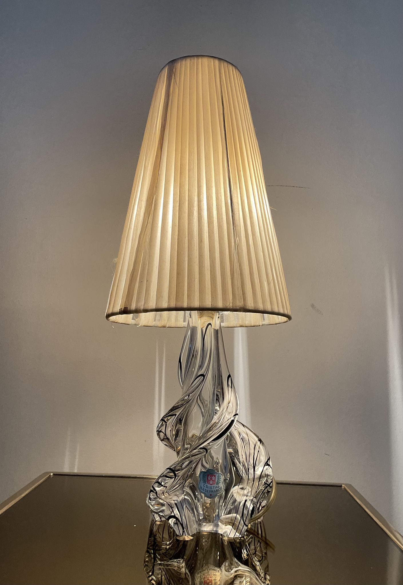 Lampe vintage en cristal France années 60-70