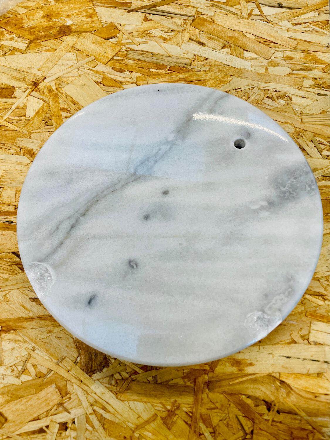 Orange round floor lamp