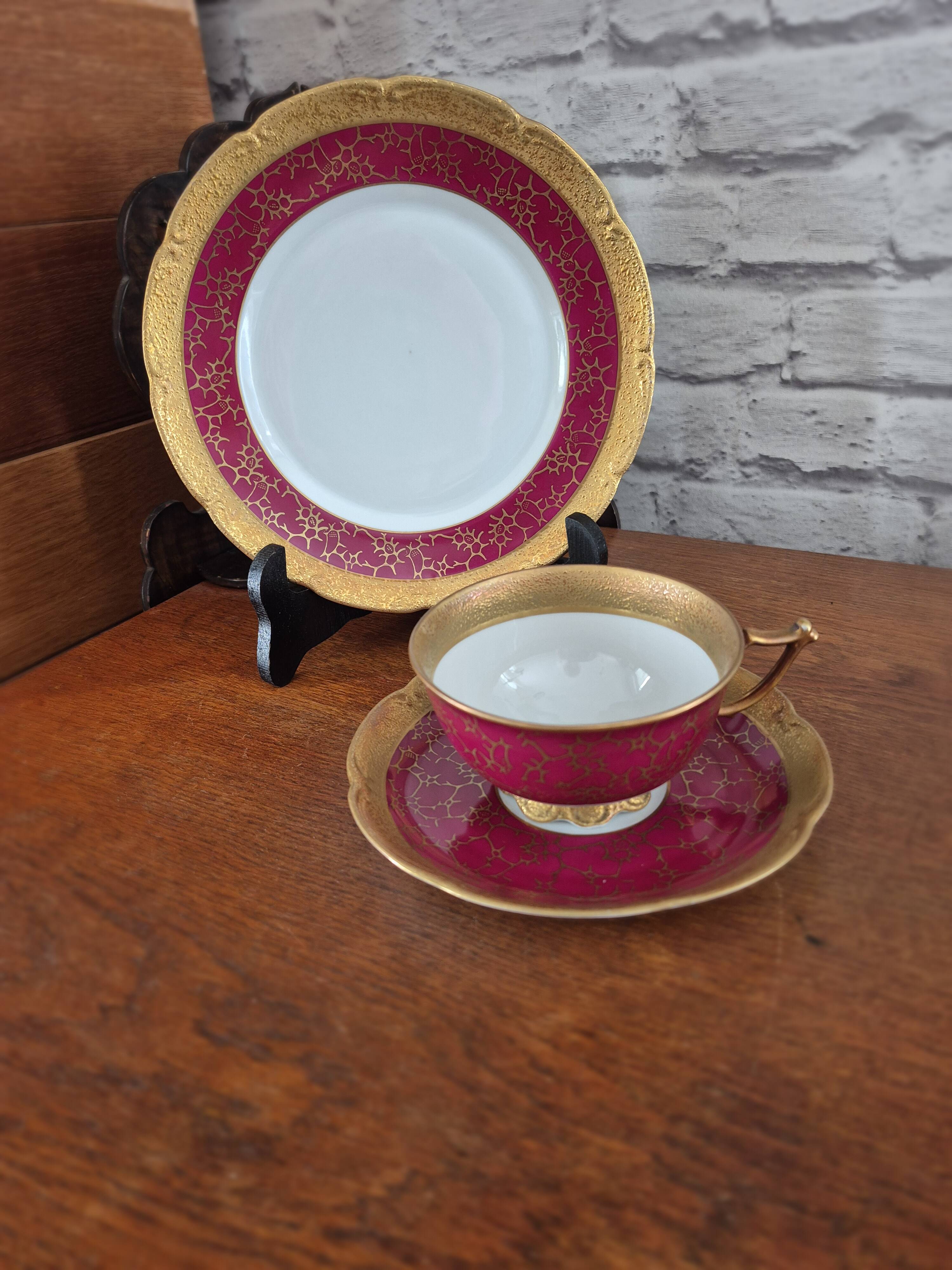 Cup and plate porcelain Graff Von Henneberg Germany vintage