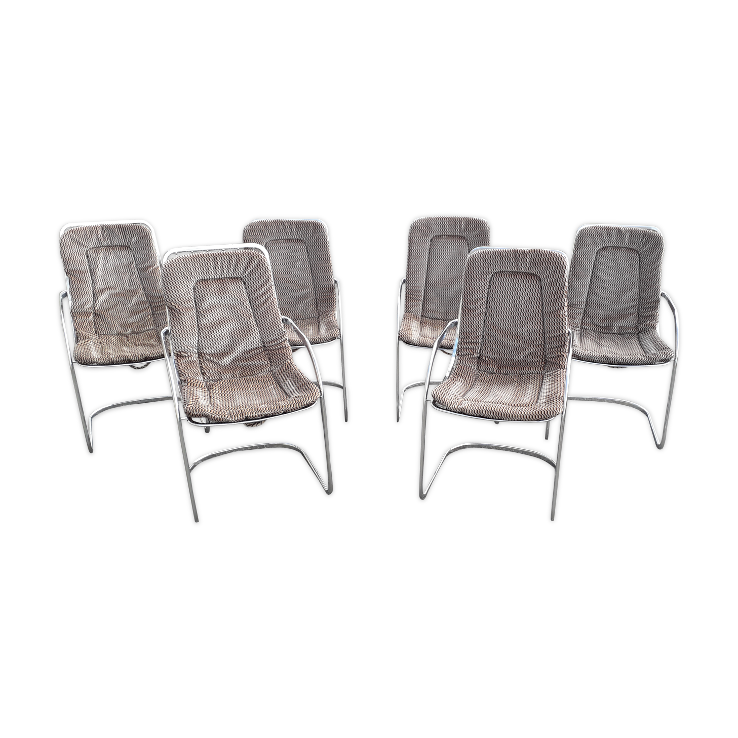 Lot of 6 armchairs published by Cidue, Italy 70s