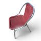 6 x red aluminium indoor/outdoor chair with synthetic weave (wicker/rattan look) 1980s