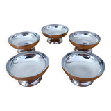 Set of stainless steel ice cream cups