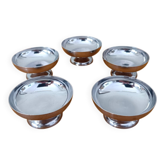 Set of stainless steel ice cream cups