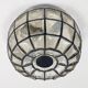 Mid-century minimalist flush mount ceiling light in glass and iron from Limburg, Germany, 1960s
