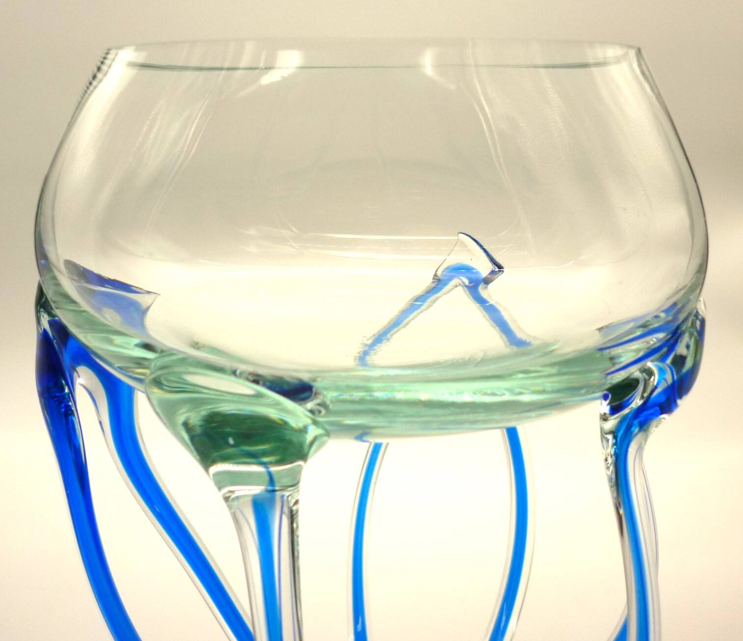 Blown crystal jellyfish bowl, creation by Vessiere at Baccarat.