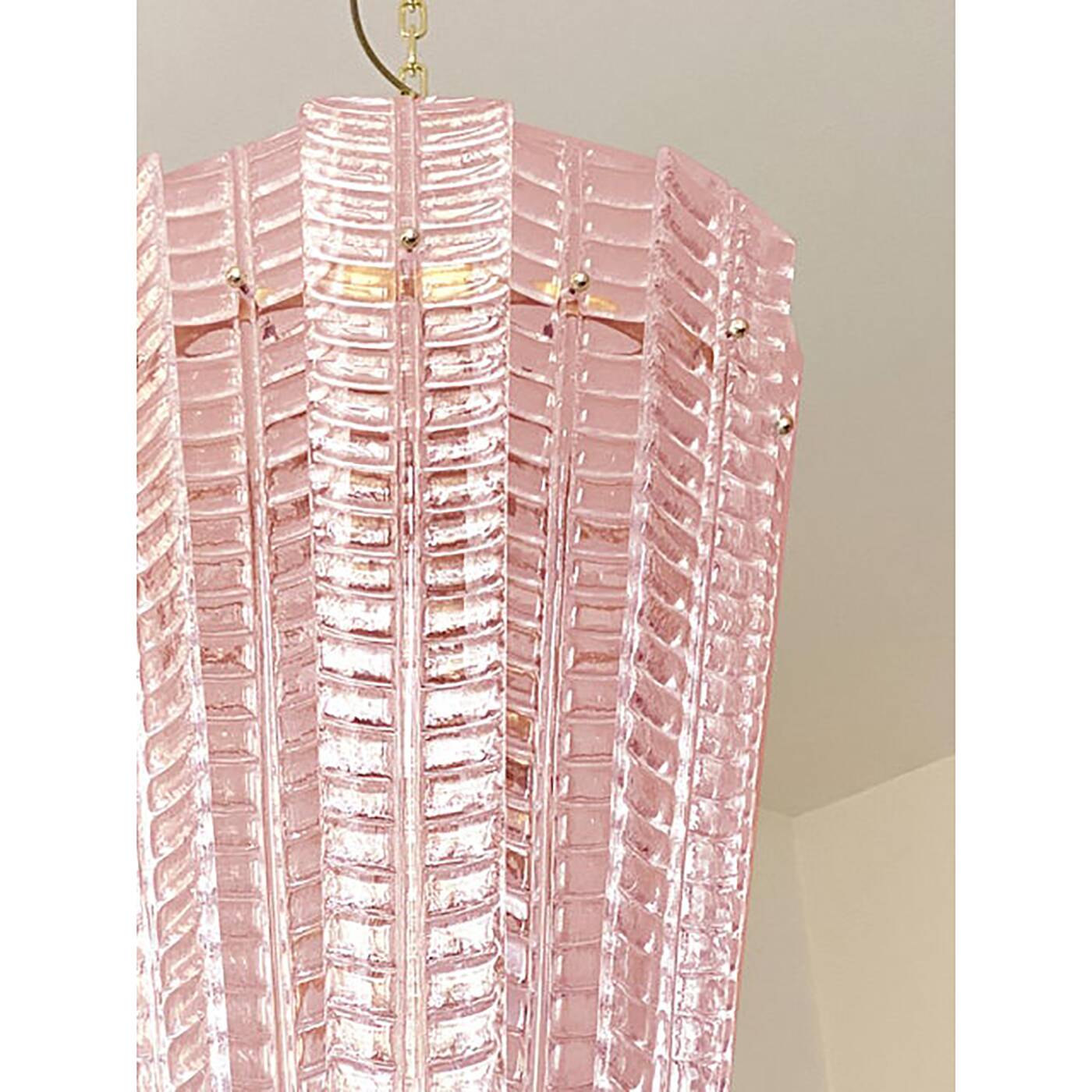 Contemporary Pink Murano Glass Lantern