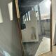 Large gilded mirror 19th century rounded corners mercury glass Louis XVI style