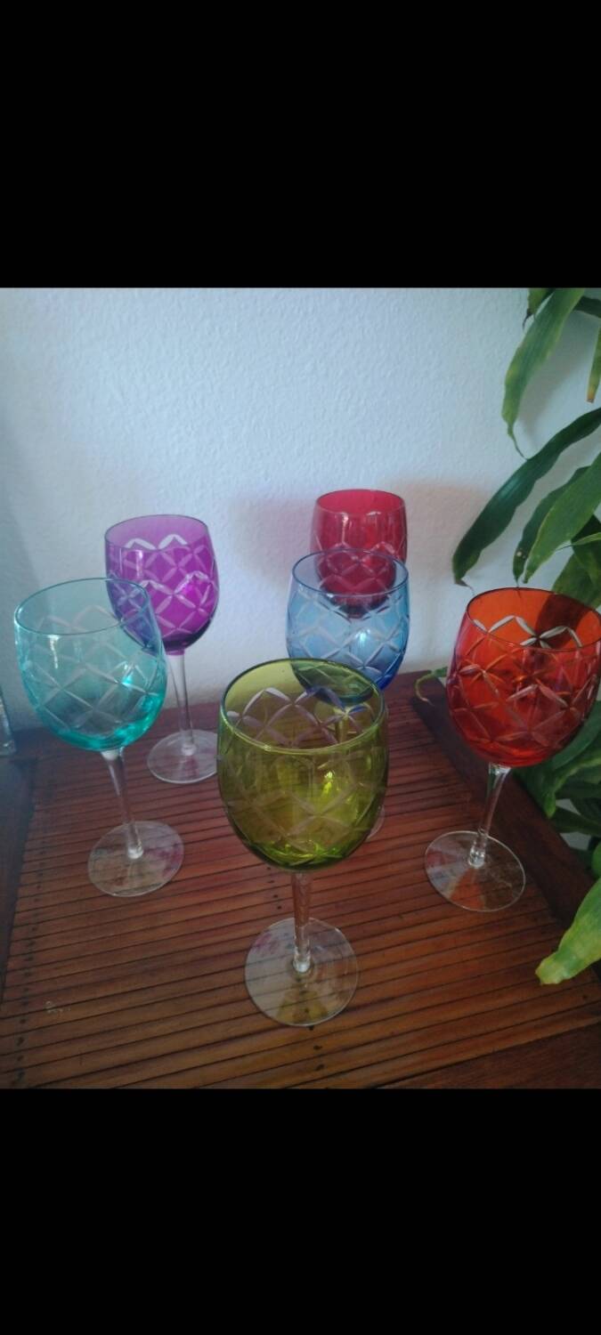 Crystal stemmed glasses