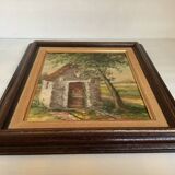 Landscape tableau of the countryside, canvas mounted on panel, signed.