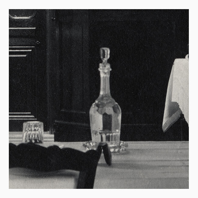 Ancient photograph of the refectory of a convent