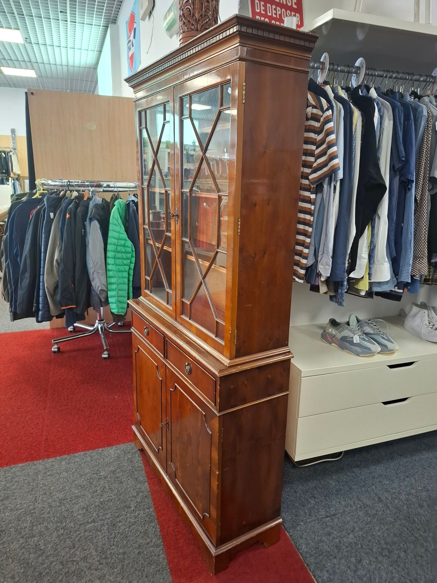 Vitrine placage acajou
