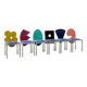 Set of 6 postmodern dining chairs by Salvati e Tresoldi for Omaggi / Saporiti
