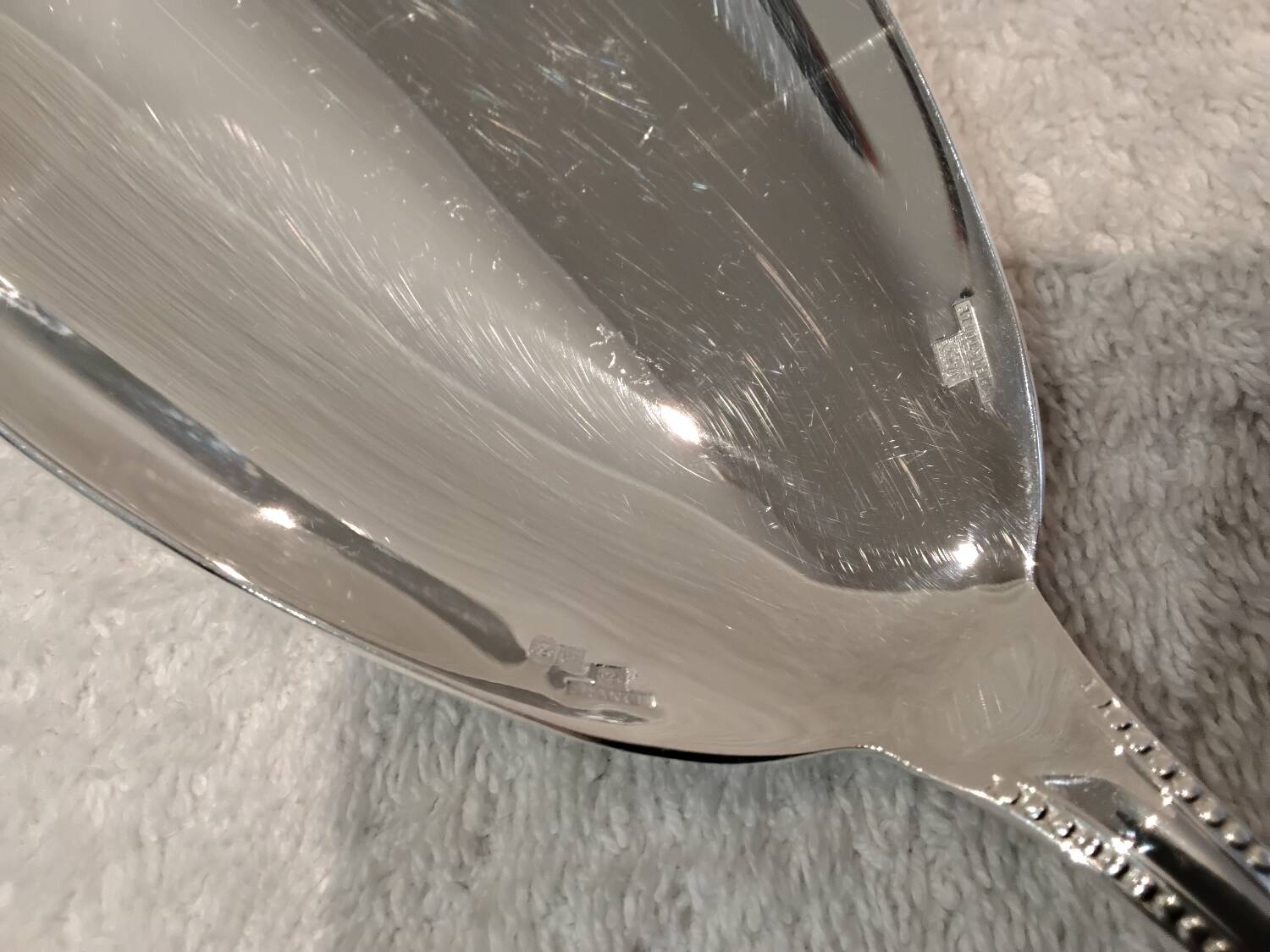 Christofle silver plated rice serving shovel, pearl model