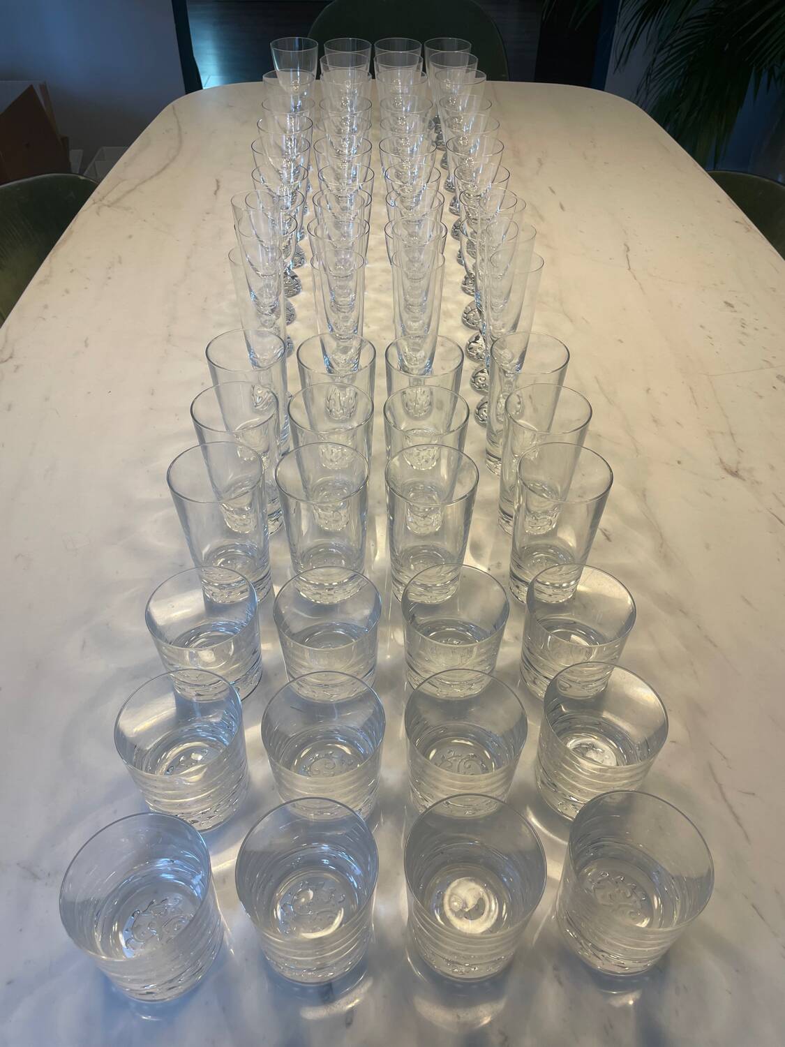 Set of 70 Crystal Durand glasses - Organdy -