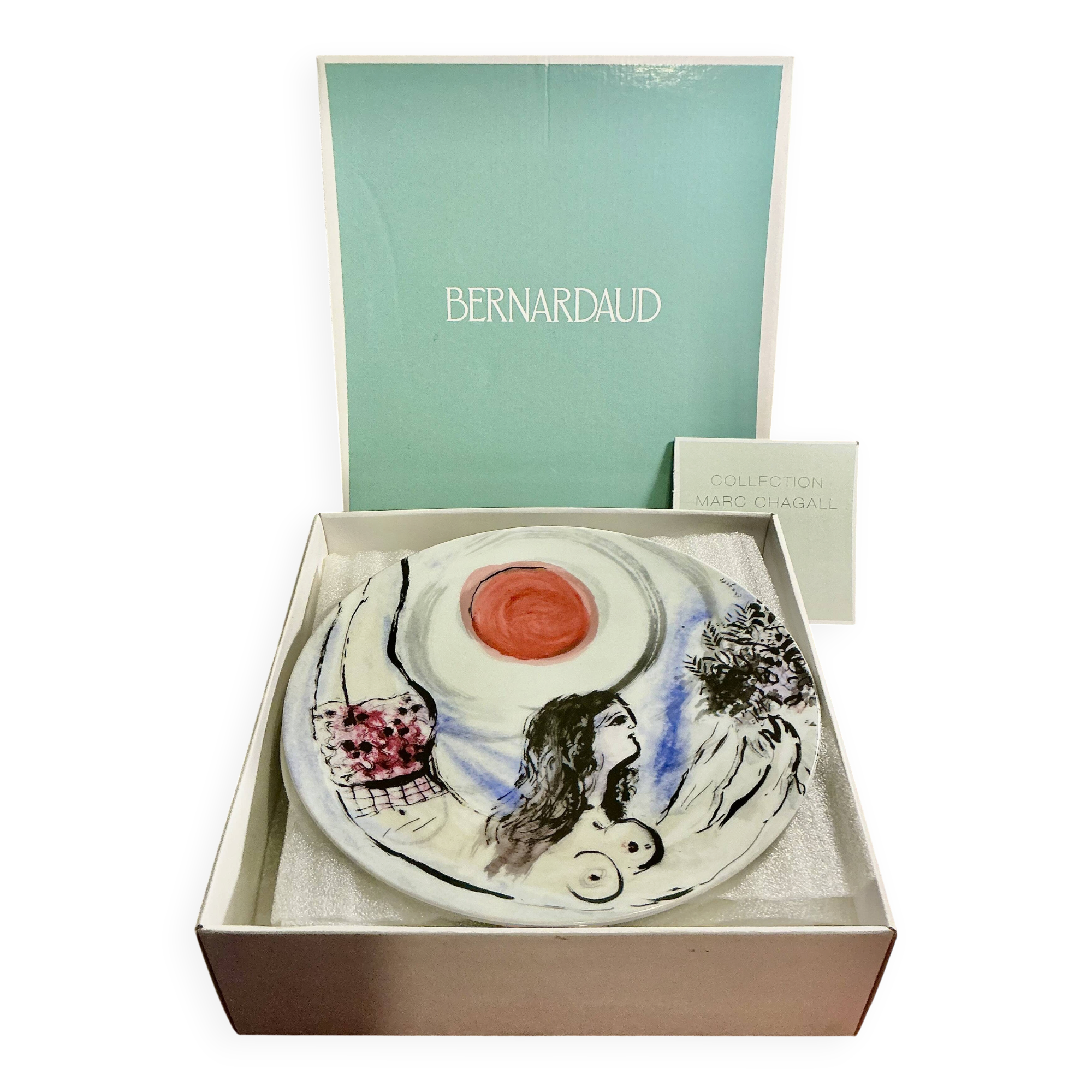 Bernardaud box of 6 Limoges porcelain plates Marc Chagall