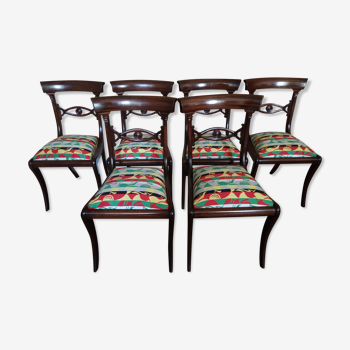 Set de 6 chaises Regency en acajou