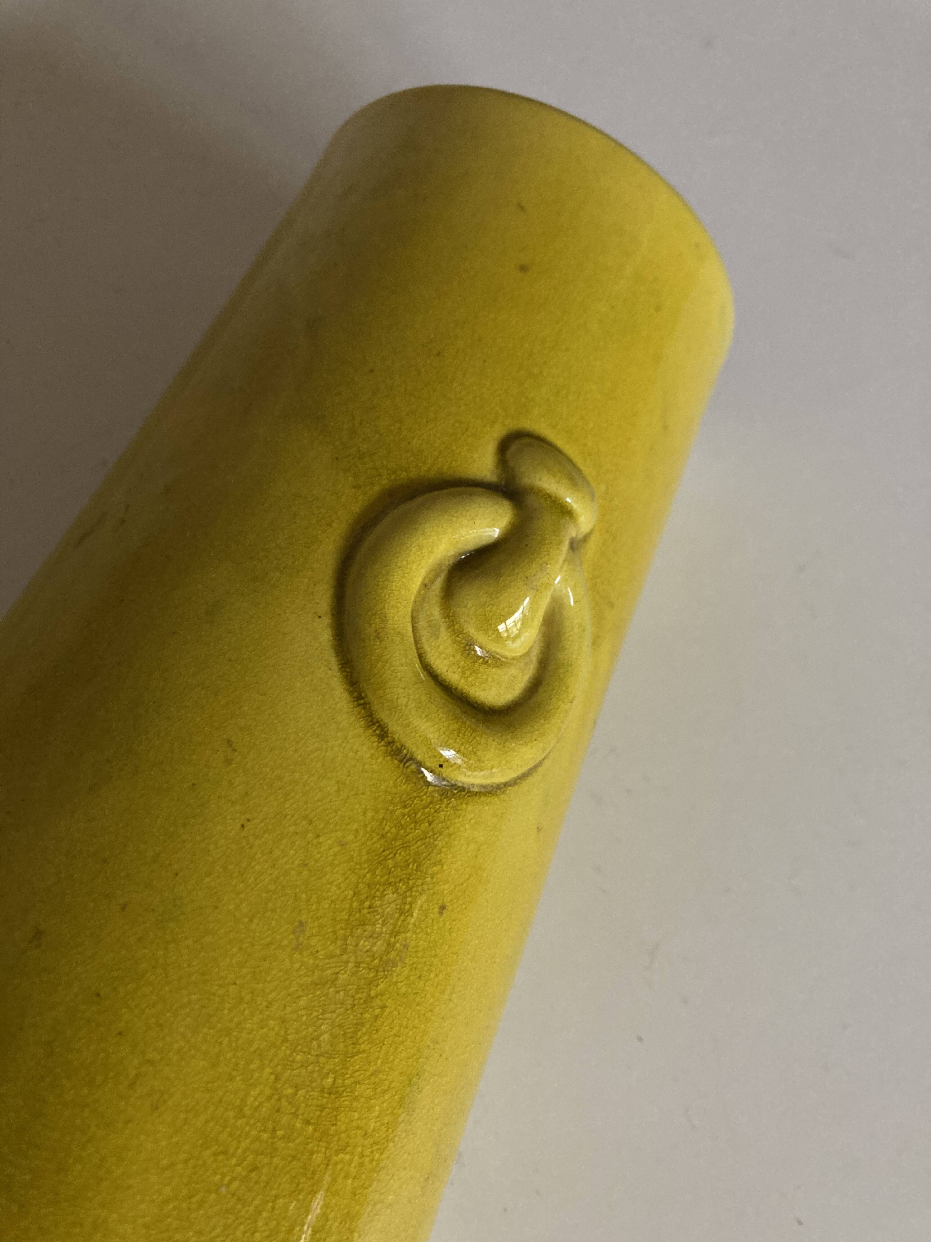 Scandinavian mimosa glazed earthenware vase neo classic mid century modern 1970