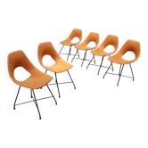 Chaises vintage Saporiti design Augusto Bozzi en tissu 1950s-1960s