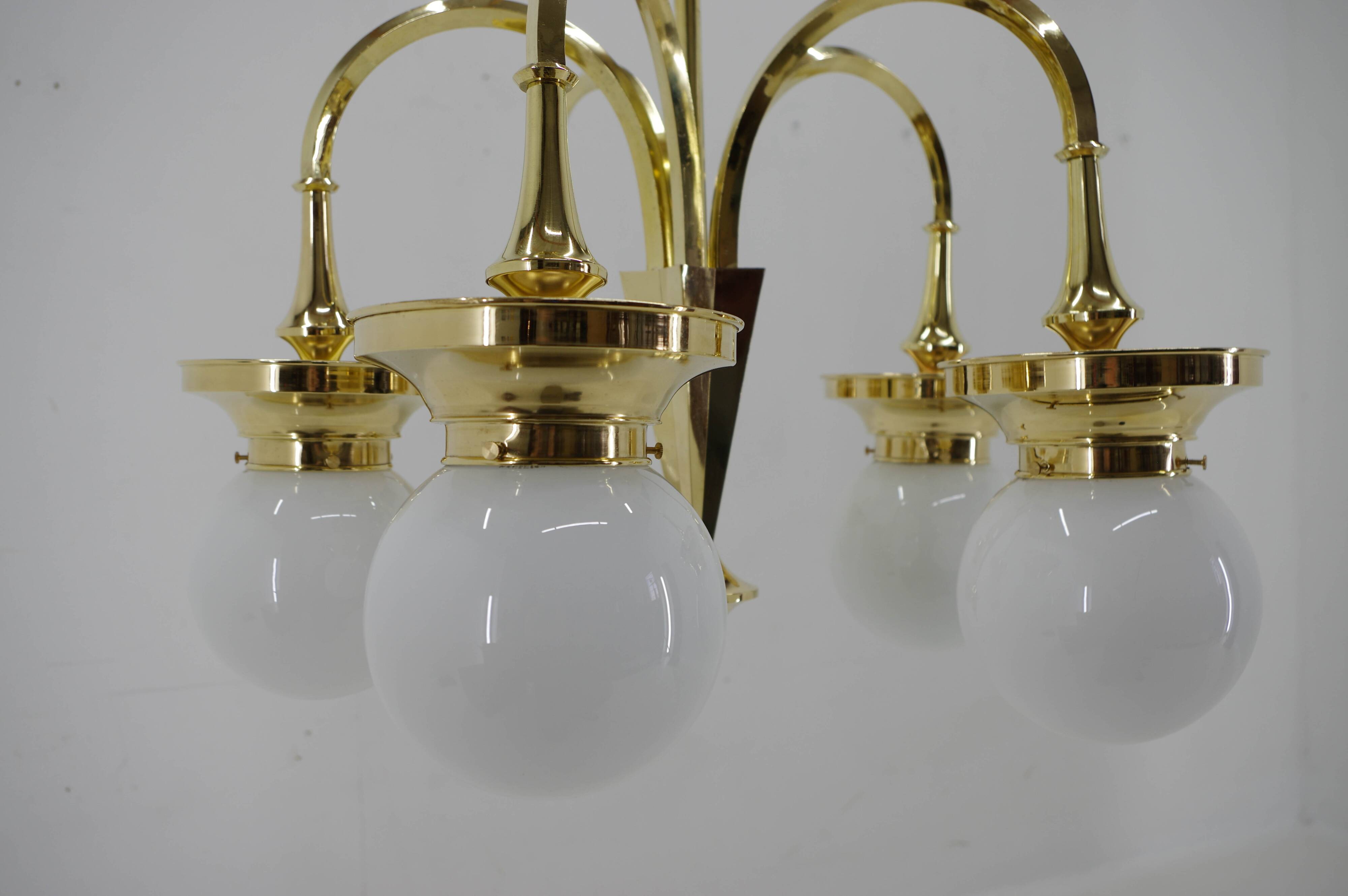 Art Deco Large Chandelier, 1920s, Restored
