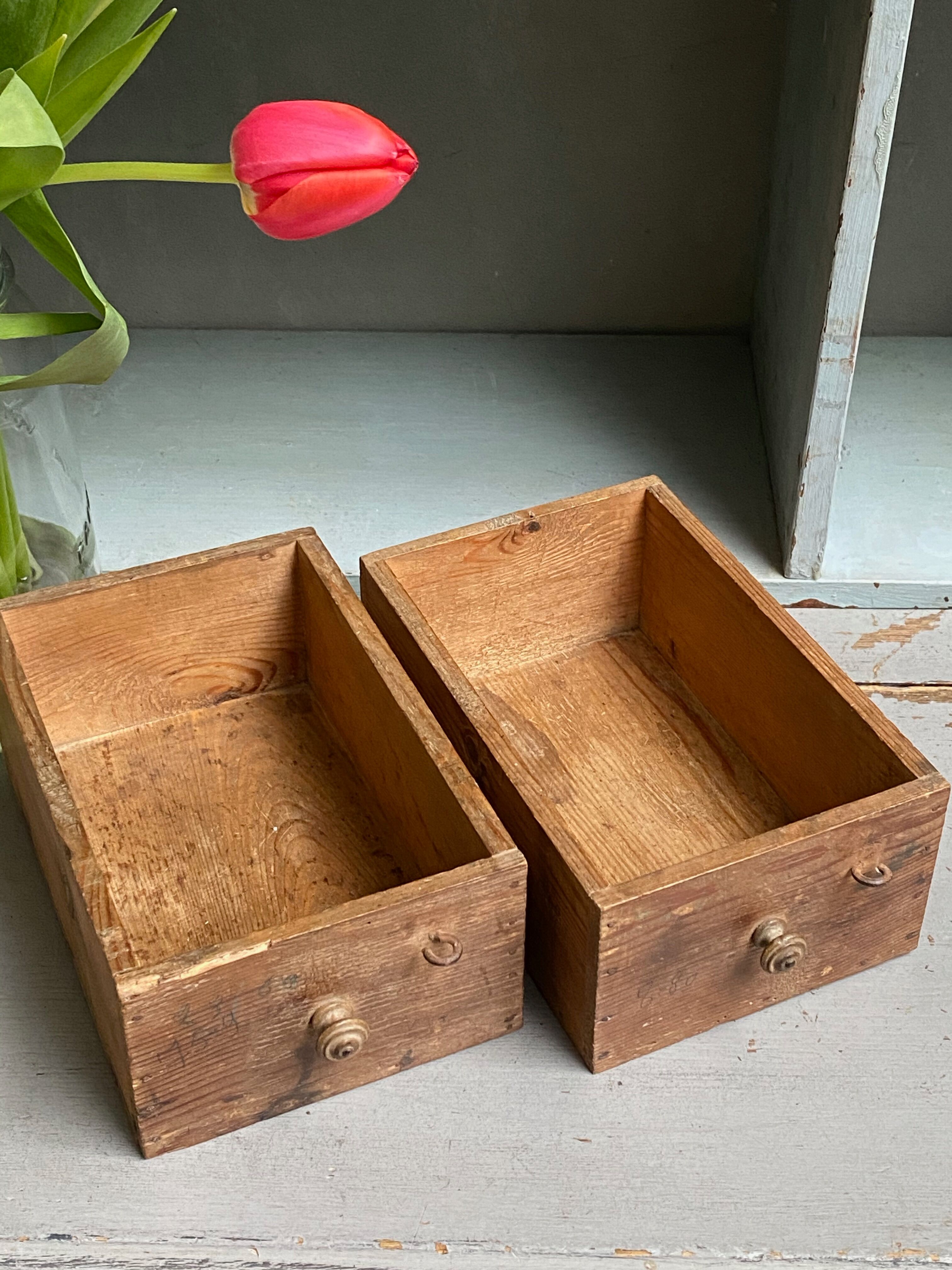 Pair of wooden drawers