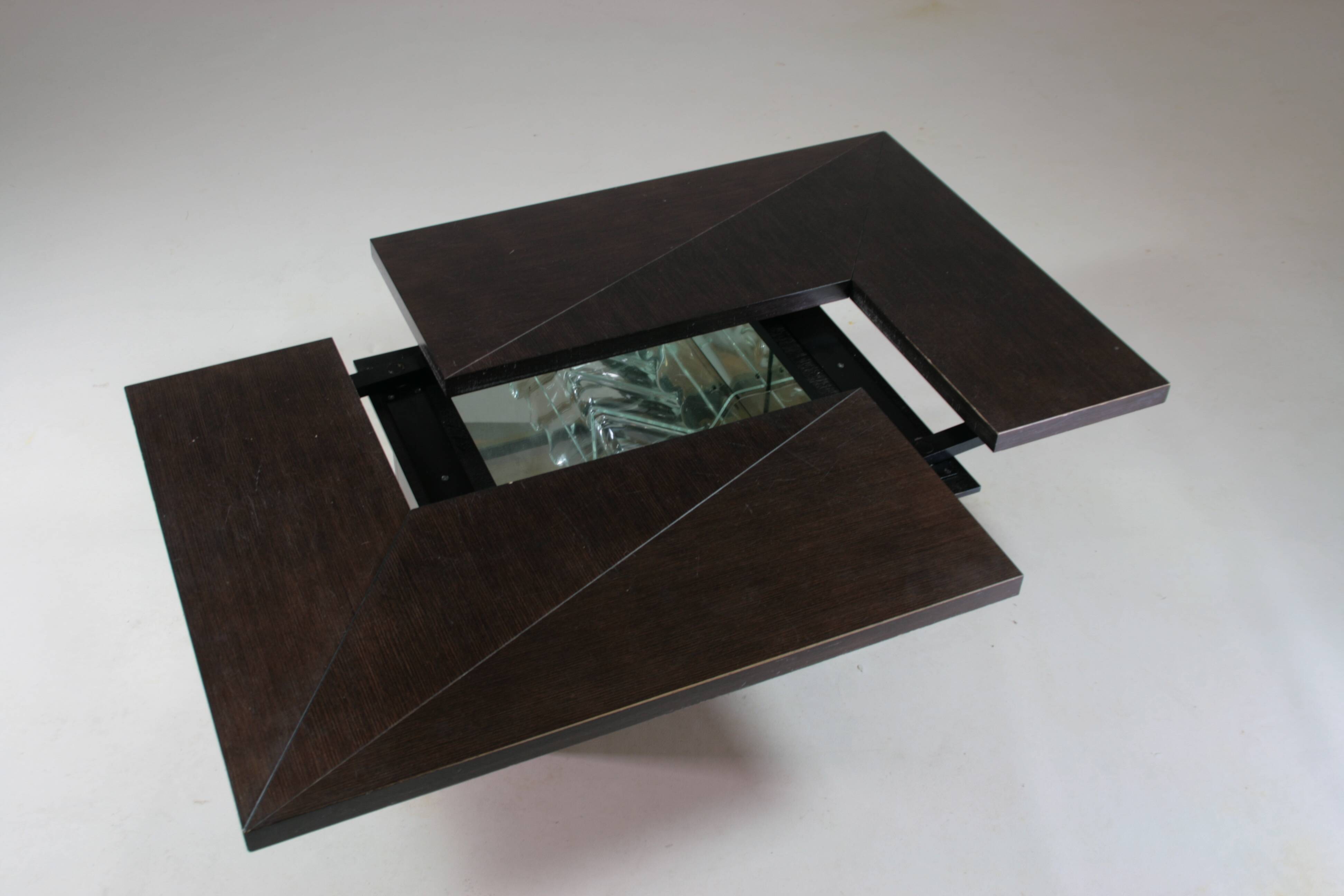 Table basse cocktail avec bar caché par Paul Michel pour Roche Bobois 1970