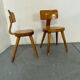Vintage set of 2 mid century modernist beech Children's Chairs 1950s