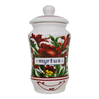 Old apothecary pot, Myrtus ceramic medicine jar, year 70/80