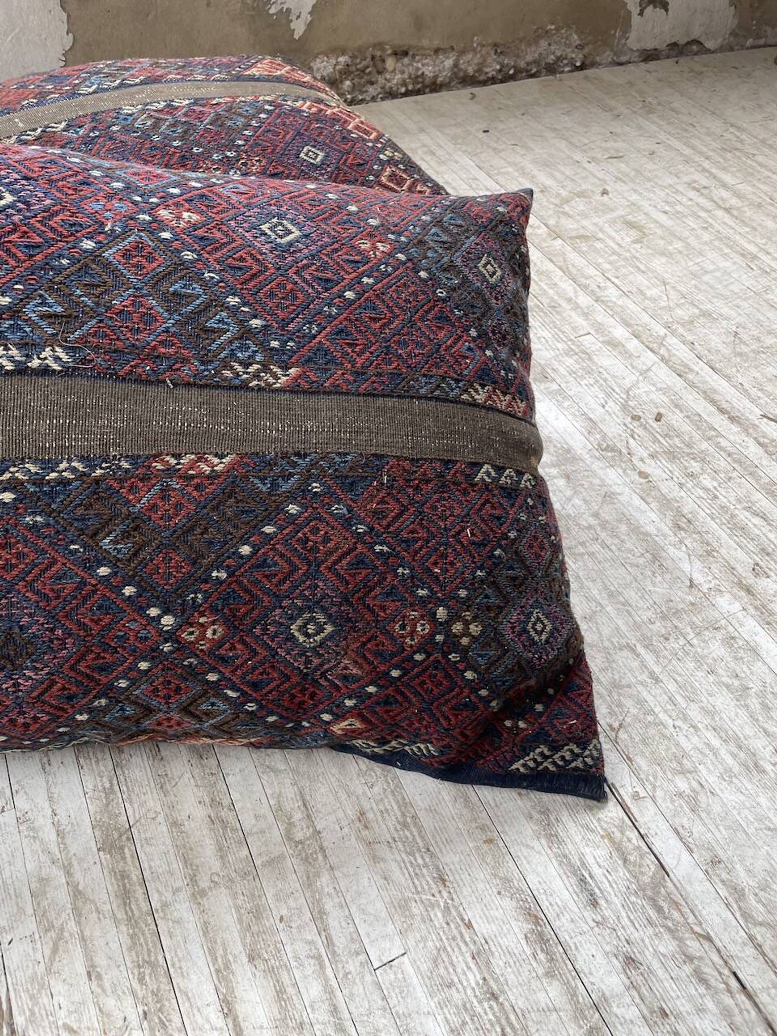 Pair of vintage XXL Kilim cushions