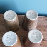 Digoin stoneware mugs, glasses, and cups.