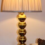 Pair Of Mid-Century Tall Swedish Brass Bobbin Lamps by  Kosta Elammatur, 1960/70's.
