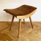 1970's Mid-Century Modern Beechwood Stool with New Upholstery
