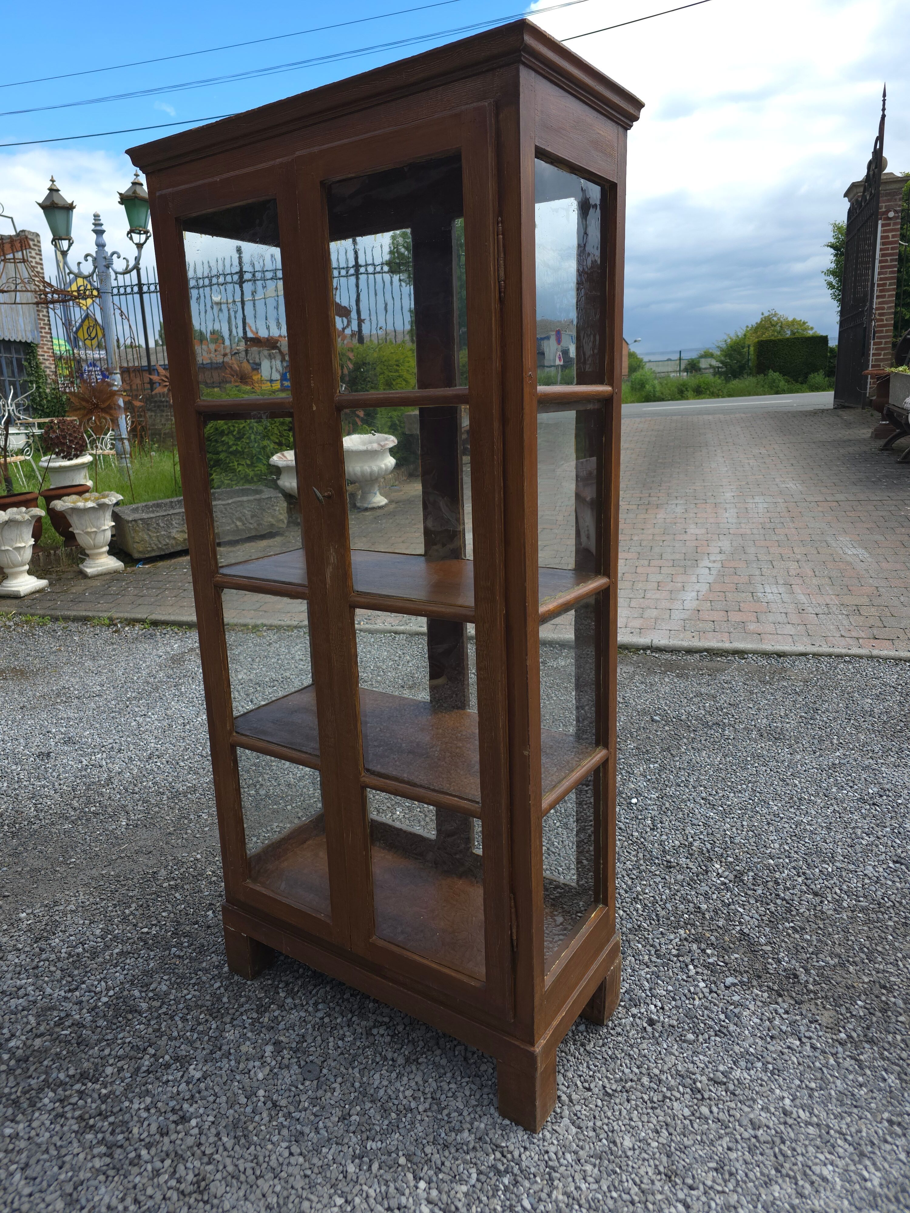 19th Century Pine Display Cabinet
