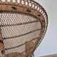 Fauteuil Emmanuelle "Peacock" vintage en rotin