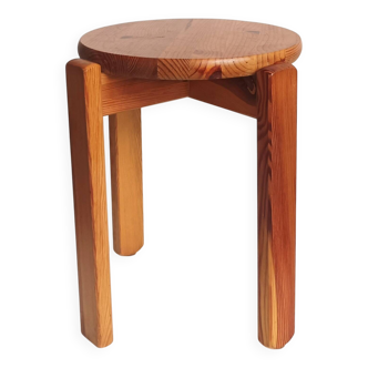 Les Arcs style stool in solid pine
