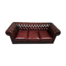 Chesterfield leather padded burgundy sofa