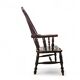 Wide arm arch back antique Windsor chair / Ash Elm rustic farmhouse Yorkshire Windsor chair / 19th century