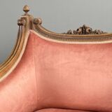 Paire de fauteuils bergères de style Louis XVI en bois sculpté, velours, XX