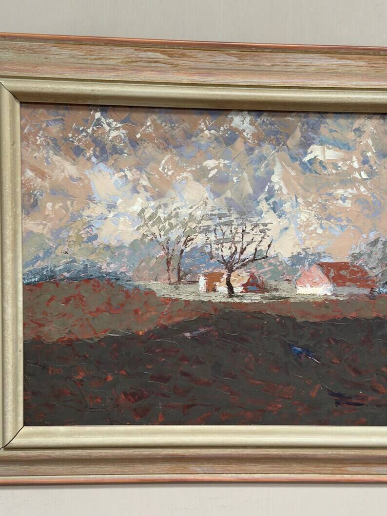 Original Swedish Oil on Panel – “Landscape” by Bertil Wahlberg – Signed – Vintage and Framed – 48 × 41.5 cm (18.9" × 16.3")