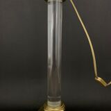 House the dolphin, lamp foot in plexiglass and gold metal design 1970