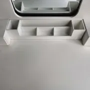Coiffeuse vintage blanche avec tabouret et miroir