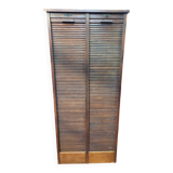 Old double curtained oak filing cabinet, 196×87cms H
