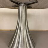 Oval marble dining table with iron base